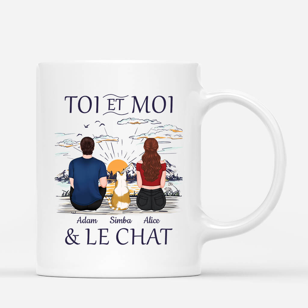 Toi Et Moi & Le Chat Noir - Cadeau Personnalisé | Mug pour Couple