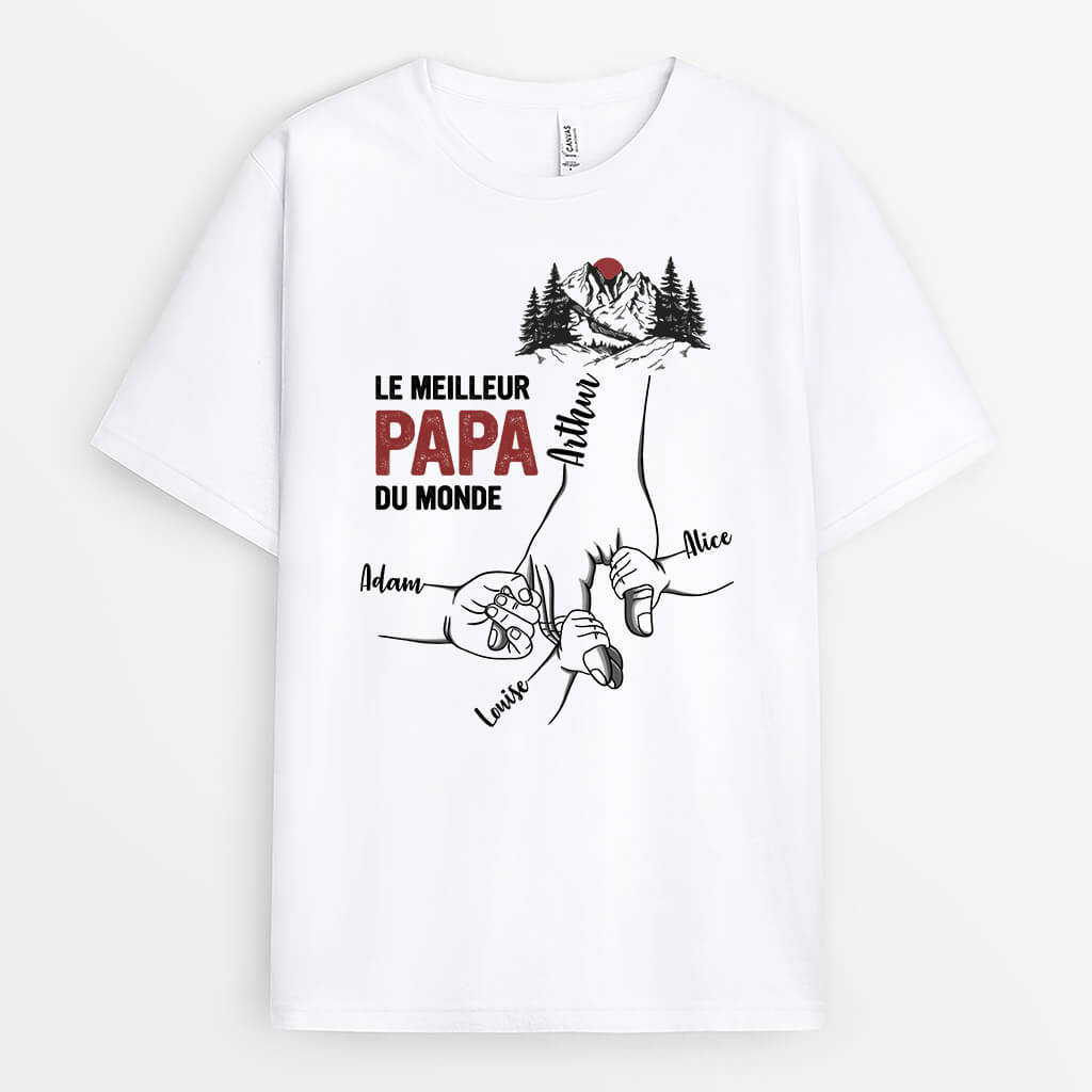 Meilleur Papa/ Papy De Tous Les Temps - Cadeau Personnalisé | T-shirt Pour Homme