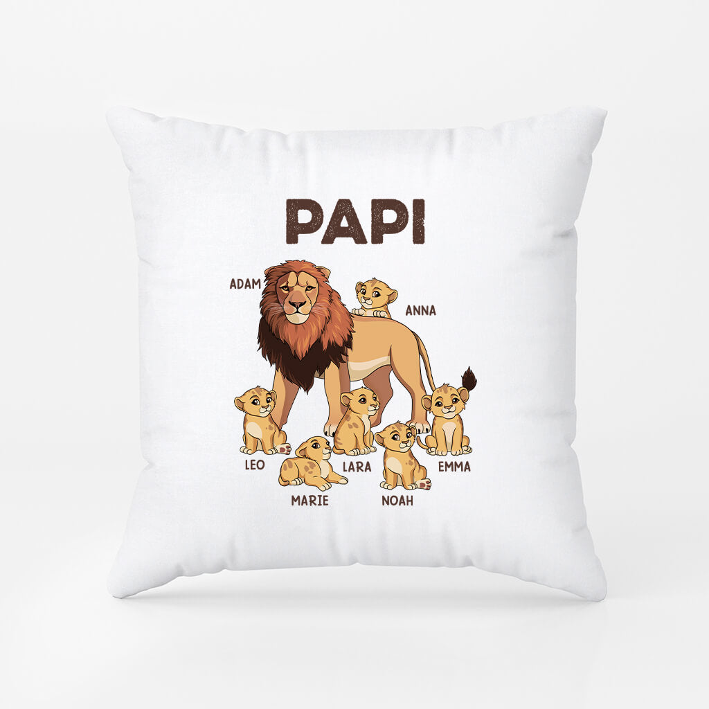 Papy Lion - Cadeau Personnalisé | Coussin Pour Papy