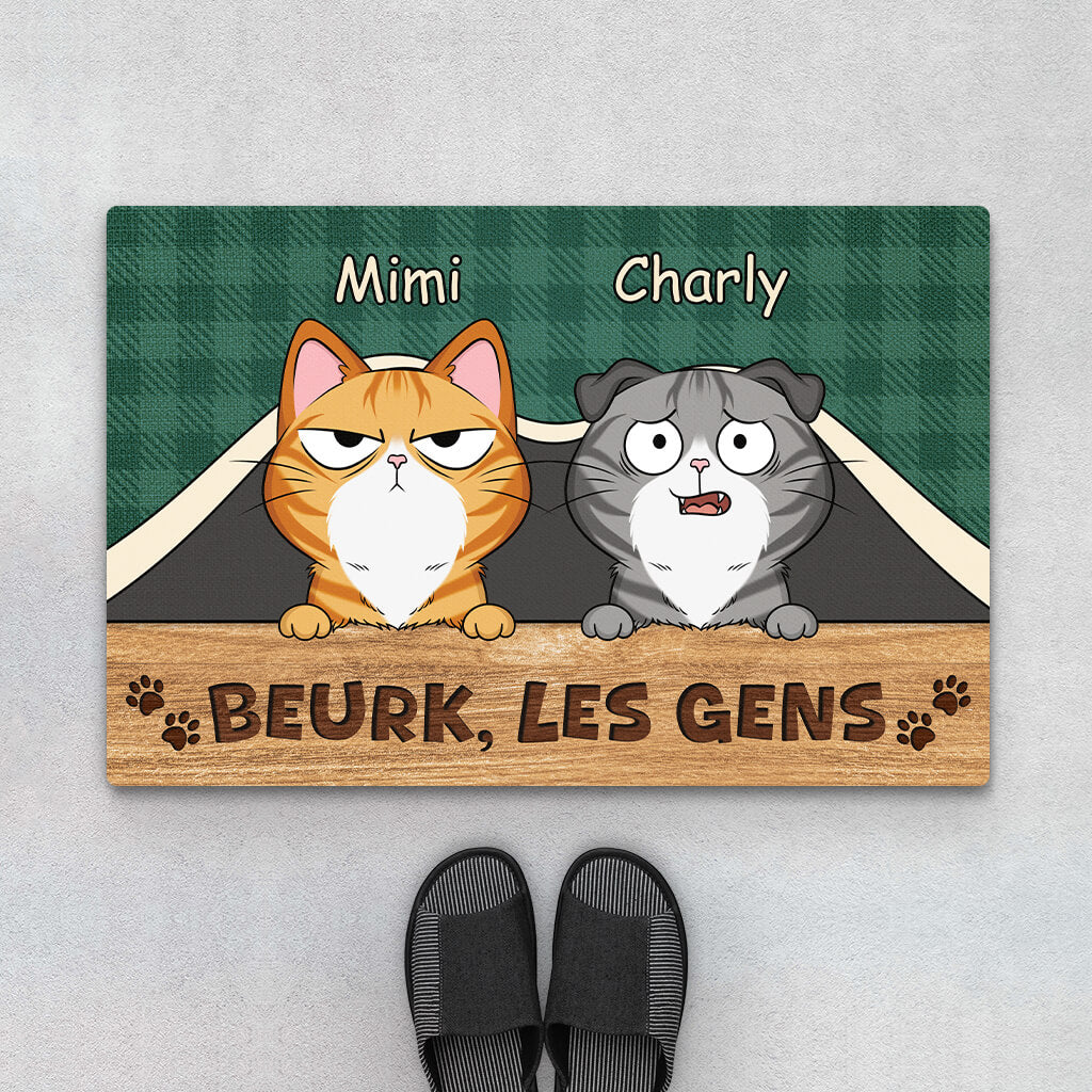 Beurk, Les Gens Version Chats - Cadeau Personnalisé | Paillasson Pour Amoureux Des Chats