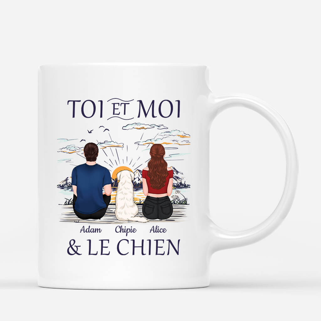 Toi Et Moi & Le Chien Noir -Cadeau Personnalisé | Mug pour Couple