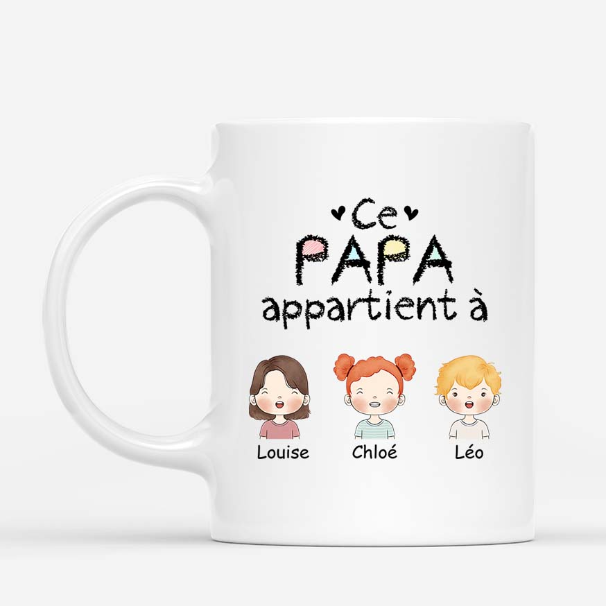 Ce Papy/Papa Appartient à - Cadeau Personnalisé | Mug pour Papa Papy