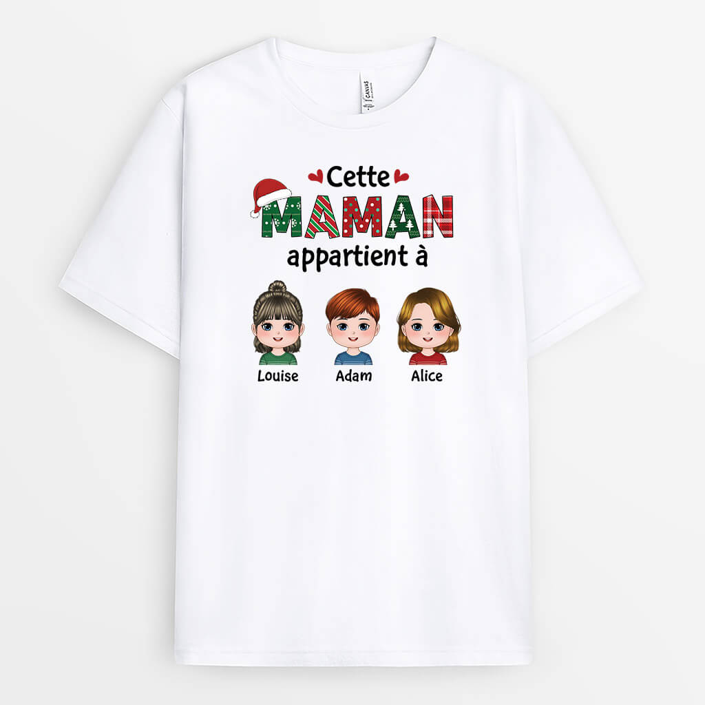 Cette Mamie Appartient à Fête Noel - Cadeau Personnalisé | T-shirt pour Mamie