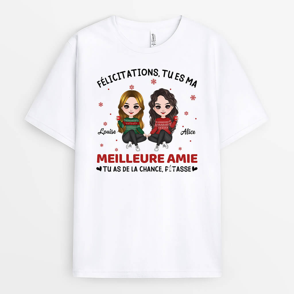 Félicitations, Tu Es Mon Meilleure Ami - Cadeau personnalisé | T-shirt pour les meilleurs amis