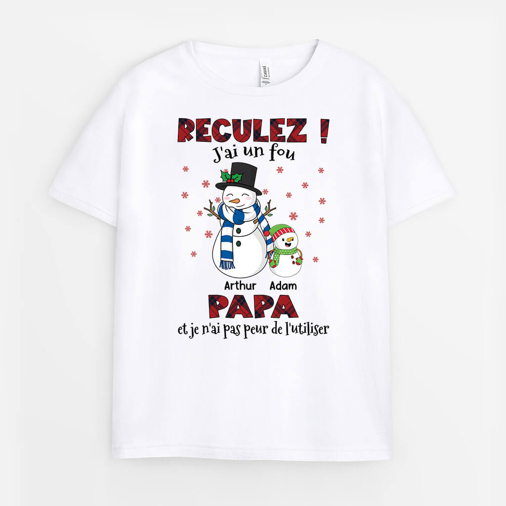 Reculez J'ai Un Fou Papy/ Papa/ Mamie/ Maman - Cadeau Personnalisé | T-shirt pour Enfant