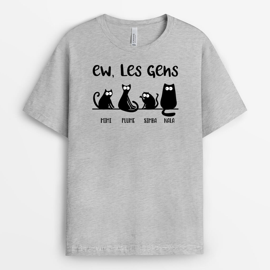 Chat Beurk Human Cadeau Personnalis T shirt pour les amoureux