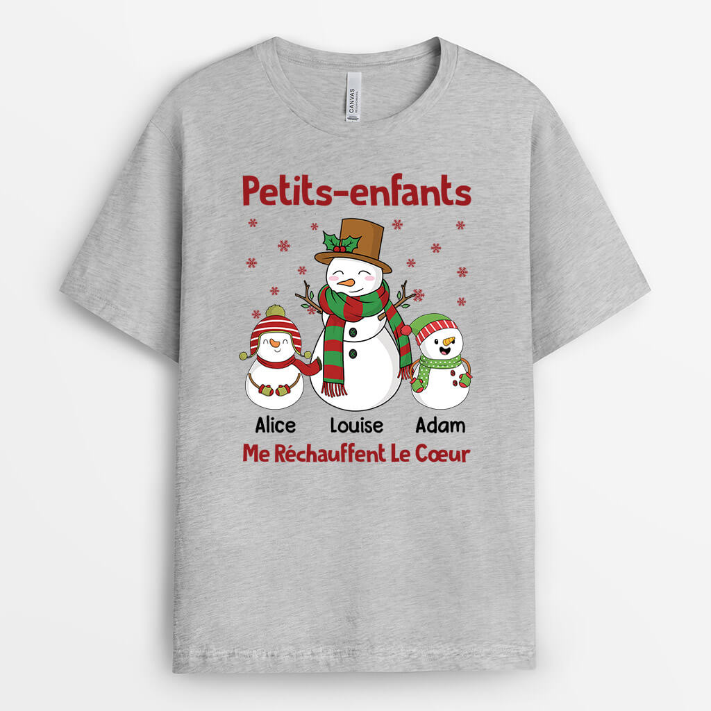 Mes Petits-Enfants Réchauffent Mon Cœur - Cadeau Personnalisé | T-shirt pour Grands-Parents