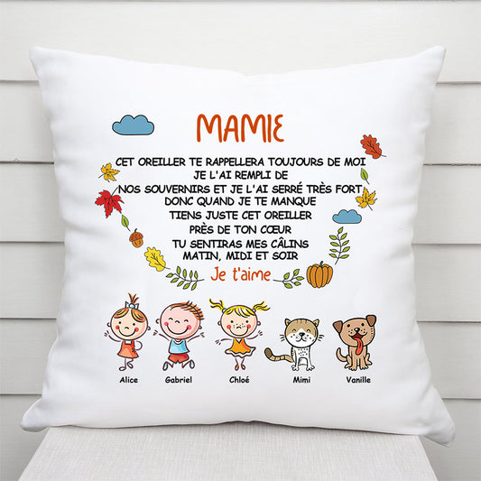 0001P010AFR1 cadeau Personnalise Coussin enfants maman mamie animaux