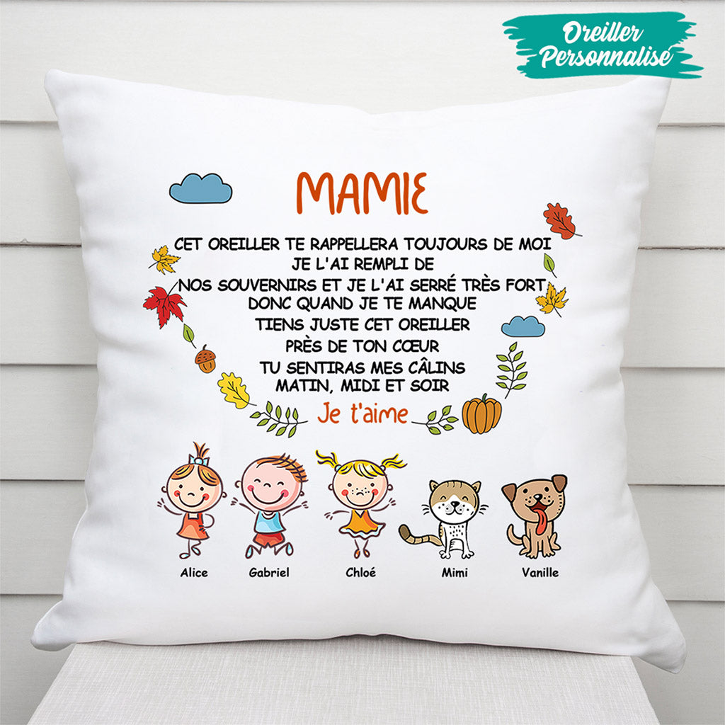 0001P010AFR3 cadeau Personalisable Coussin enfants maman mamie animaux
