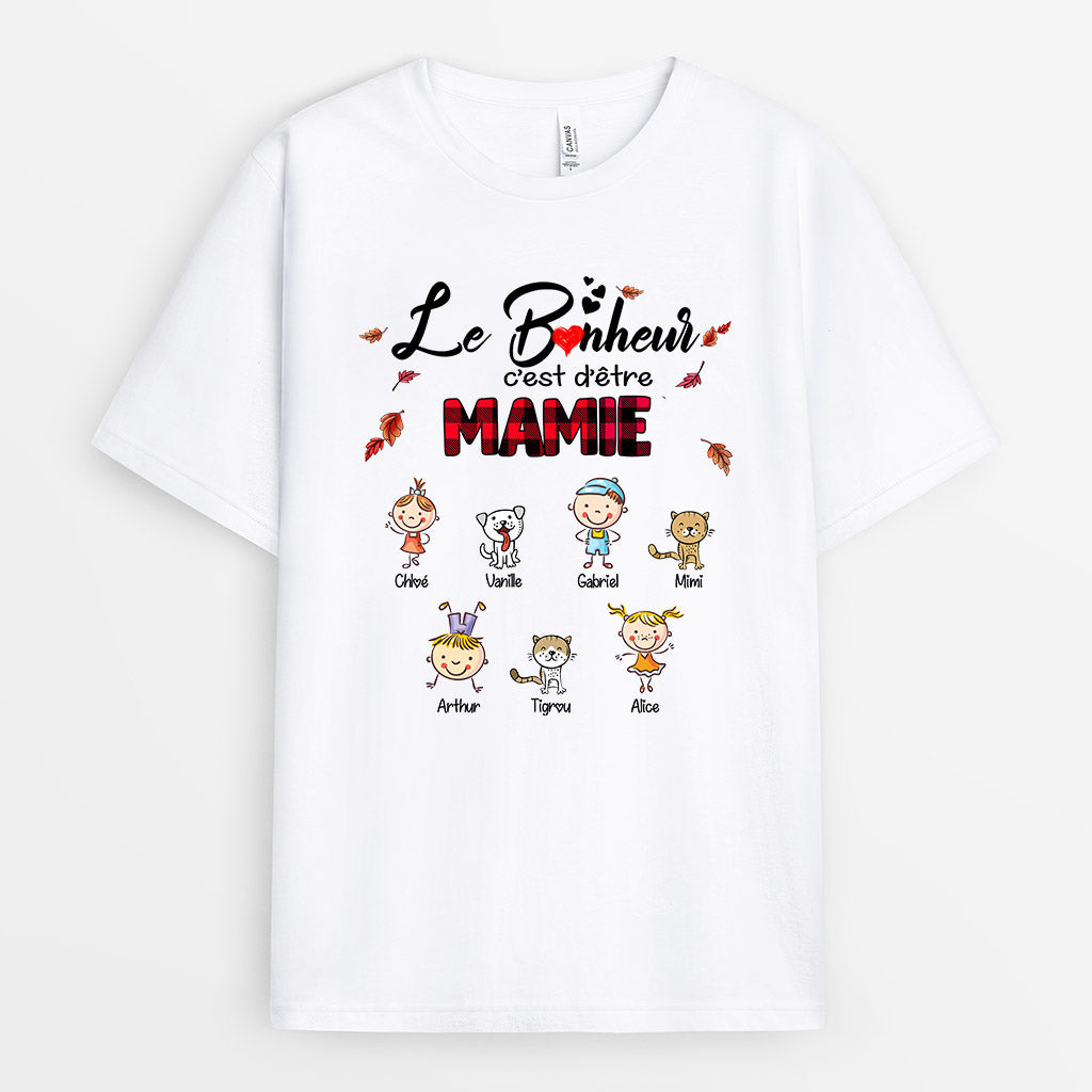 0002A010AFR1 cadeau Personalisable T shirt enfants maman mamie animaux