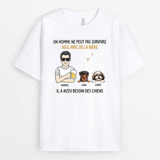 0010A010BFR1 cadeau Personalisable T shirt chiens homme