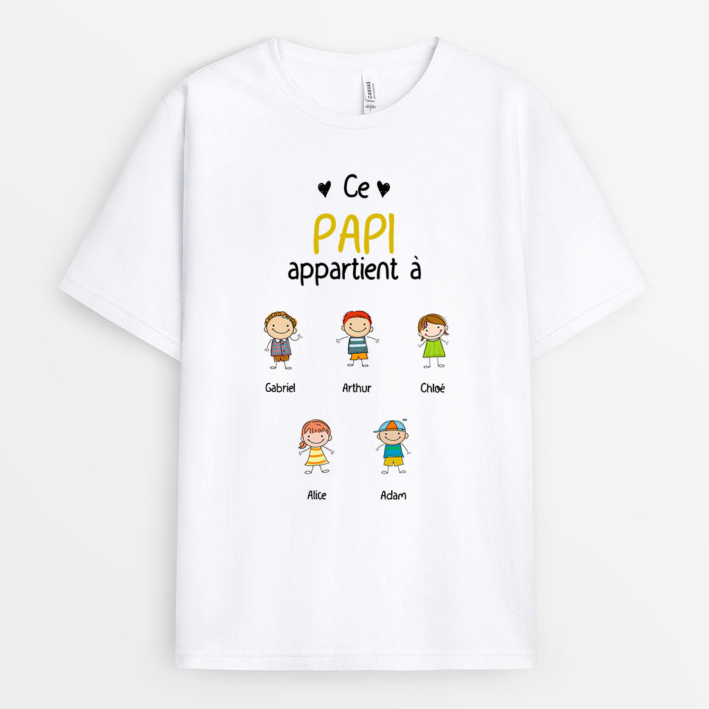 0014A040BFR1 present Personalisable T shirt enfants papa papi
