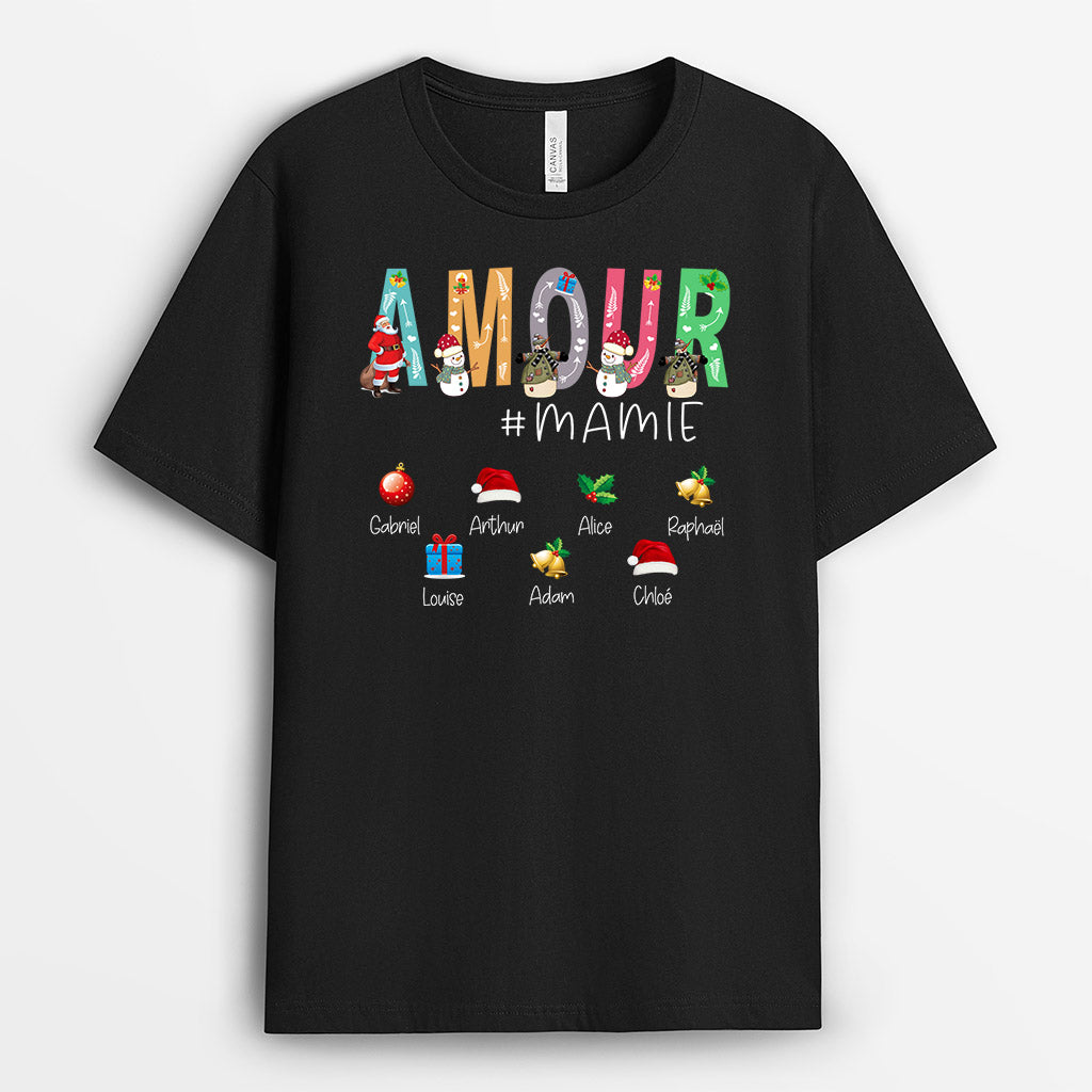 0022A040AFR2 cadeau Personalisable T shirt decorations mamie maman Noel
