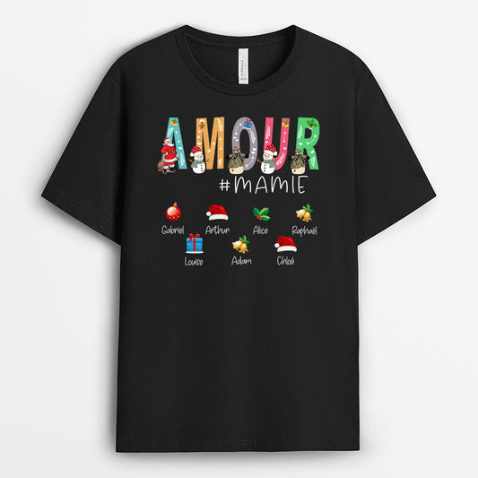 0022A040AFR2 cadeau Personalisable T shirt decorations mamie maman Noel