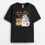 0023APP2FR1 cadeau Personnalise T shirt bonhomme de Neige mamie