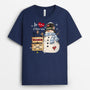 0023APP2FR2 cadeau Personnalise T shirt bonhomme de Neige mamie