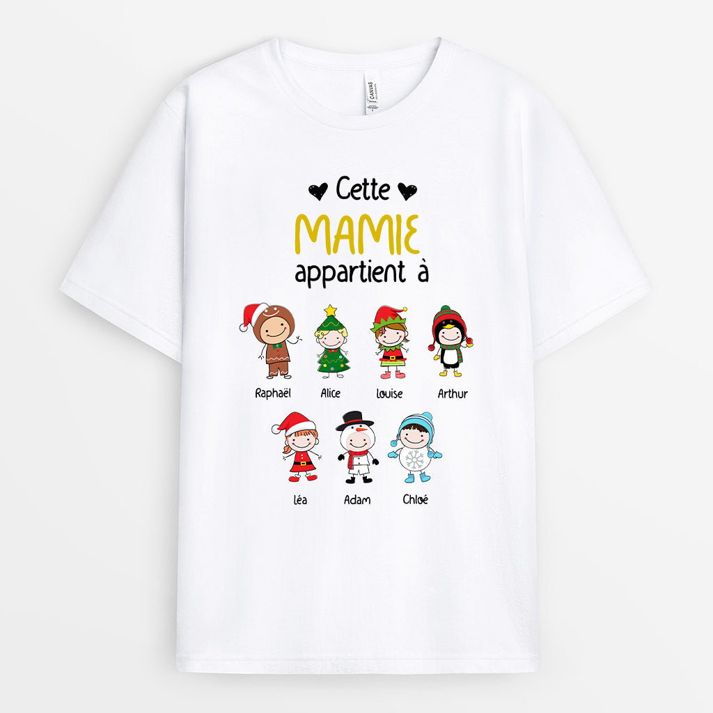 Cette mamie appartient à - Cadeau Personnalisé | T-shirt pour Maman/Mamie