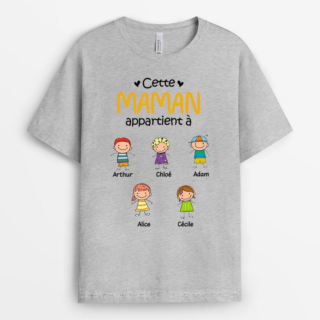 Cette mamie appartient à - Cadeau Personnalisé | T-shirt pour Maman/Mamie