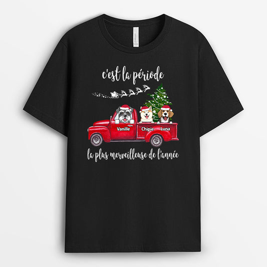 0032A010CFR1 present Personalisable T shirt chiens personne Noel