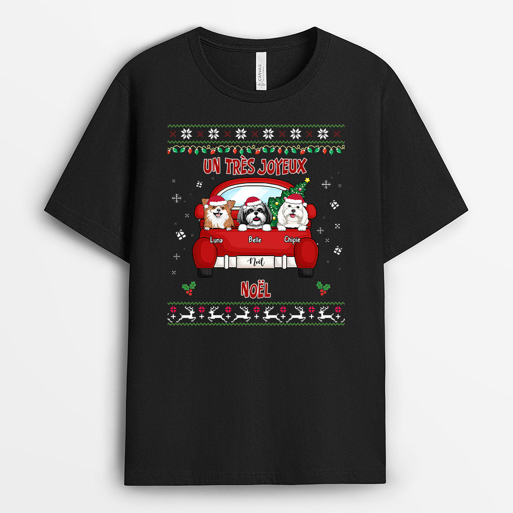 Un très joyeux Noël - Cadeau Personnalisé | T-shirt pour Amoureux des chiens