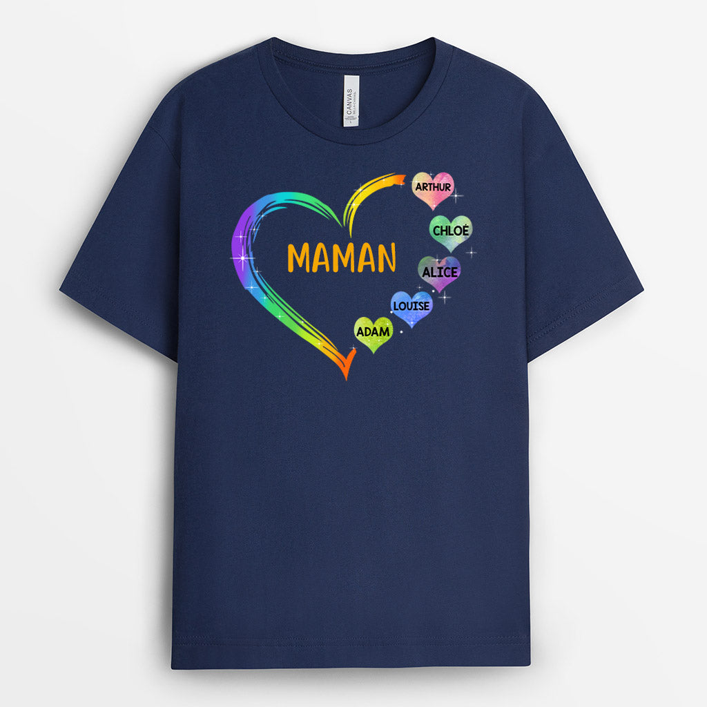 0041A030AFR2 present Personalisable T shirt coeur maman mamie