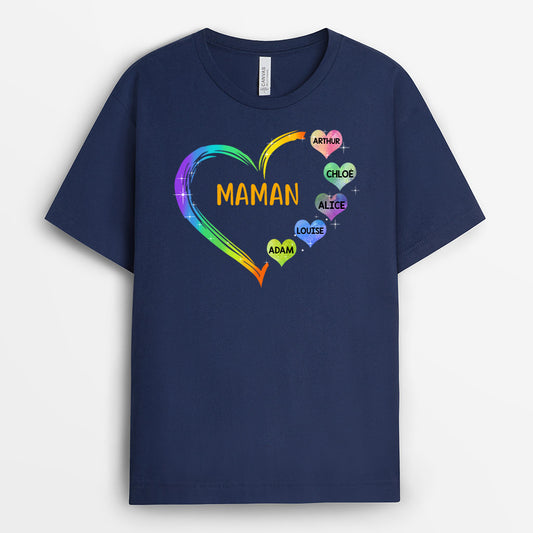 0041A030AFR2 present Personalisable T shirt coeur maman mamie