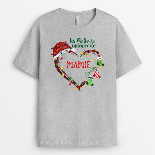 0043A030AFR1 present Personalisable T shirt coeur maman mamie Noel