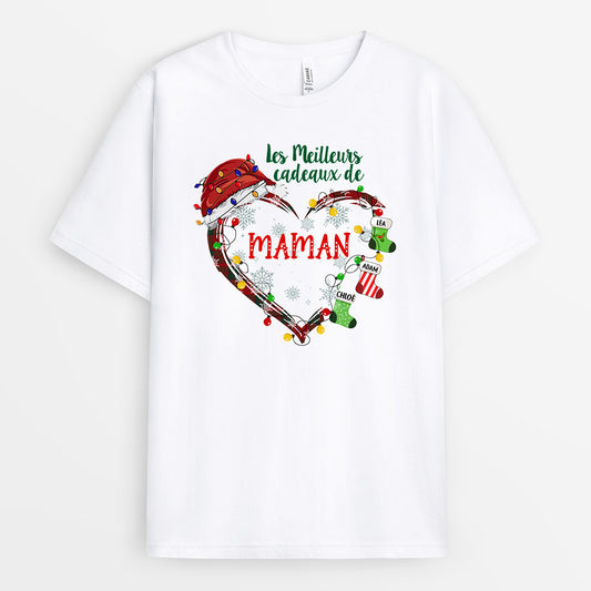 0043A030AFR2 present Personalisable T shirt coeur maman mamie Noel