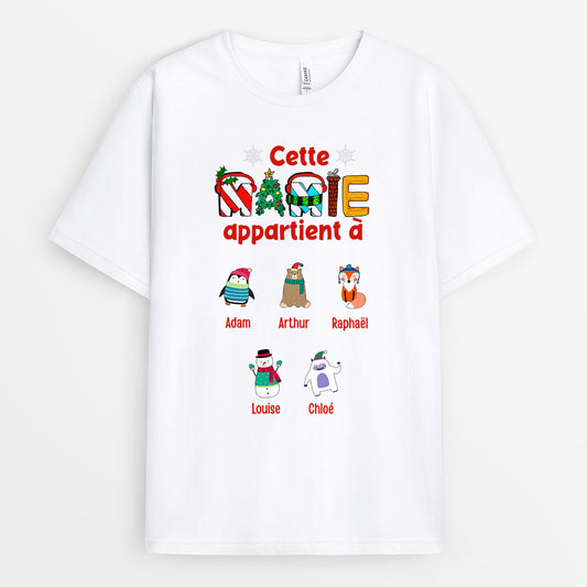 0050A010AFR1 cadeau personnalisable T shirt animaux mamie