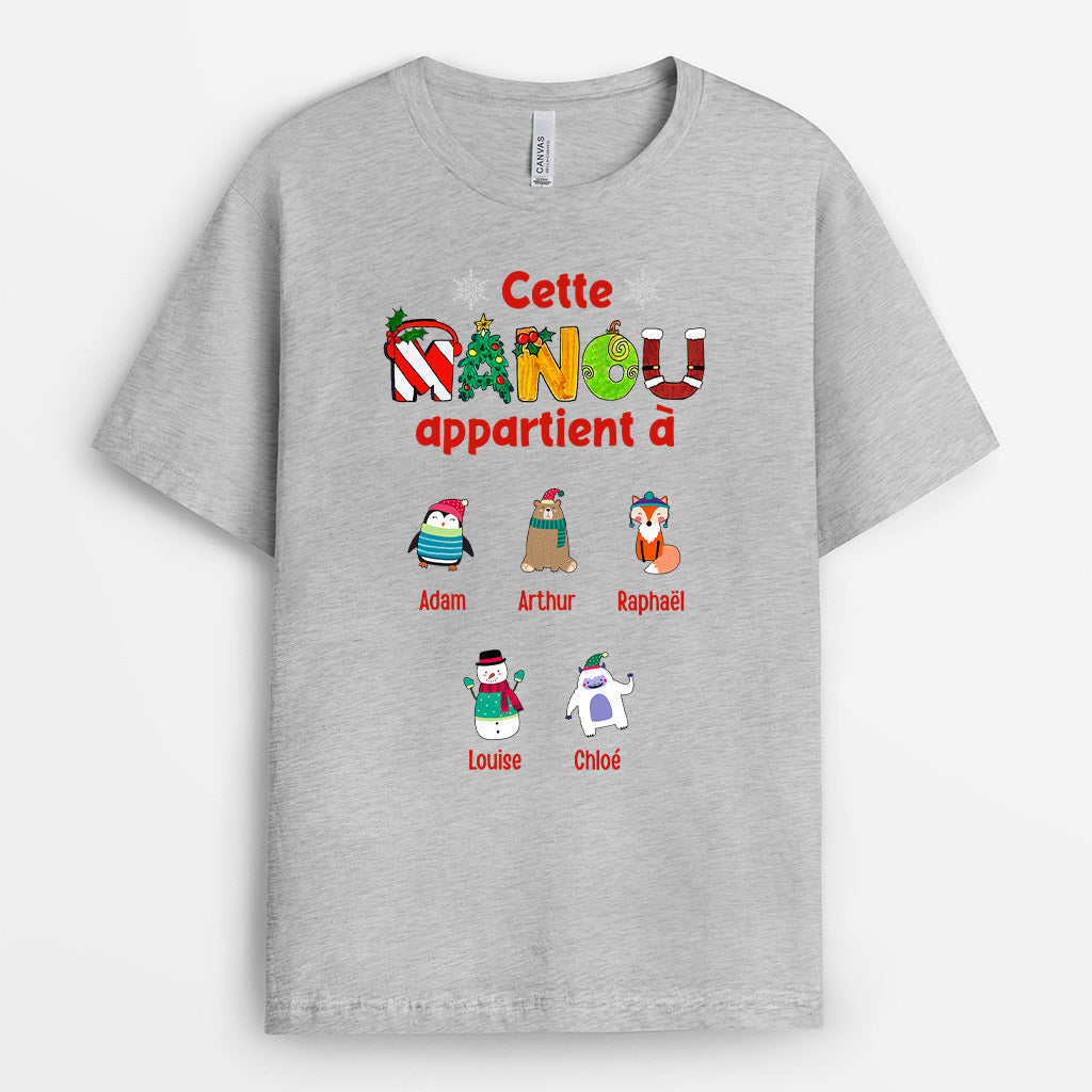 0050A010AFR2 cadeau personnalisable T shirt animaux mamie