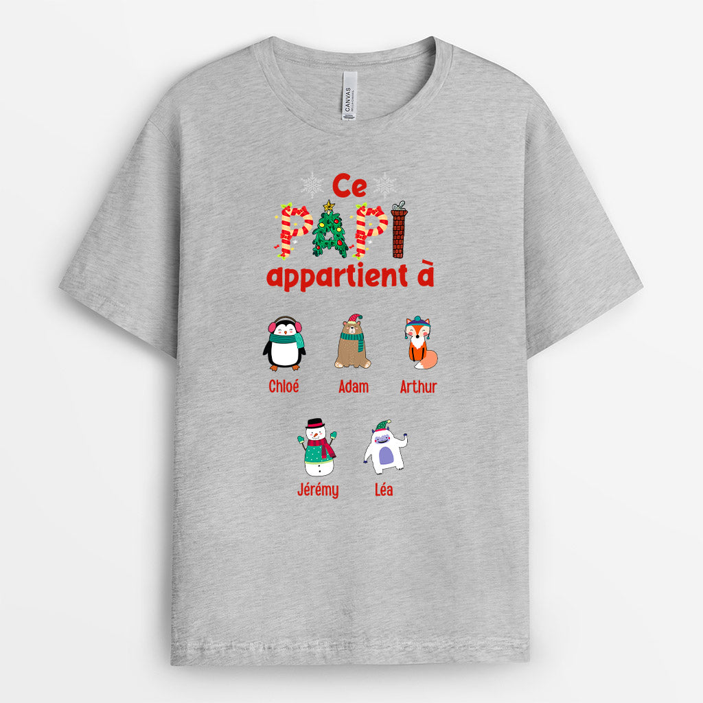 Ce Papi appartient à - Cadeau Personnalisé | T-shirt pour Papa/Papi