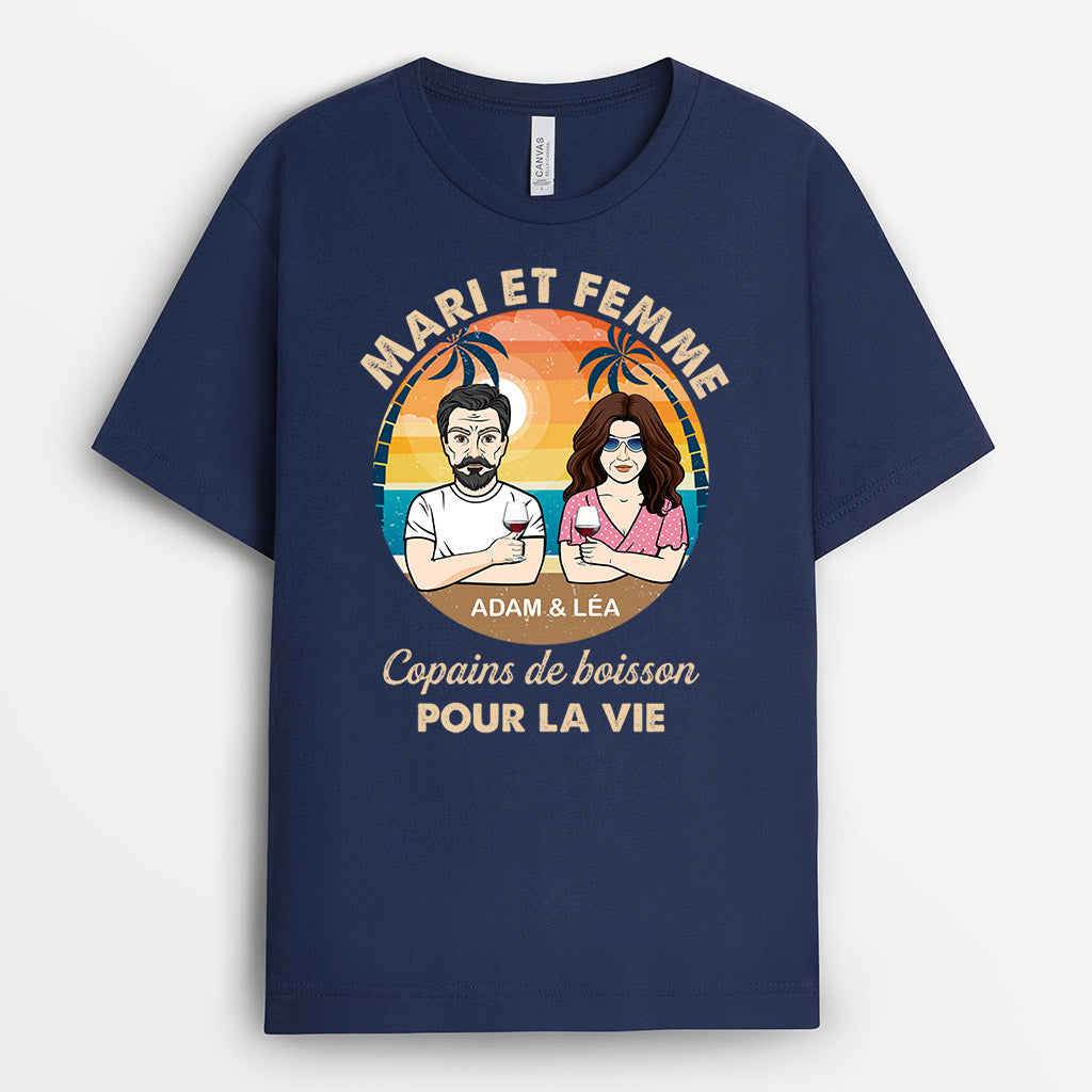 0052A040GFR2 cadeau personnalisable T shirt couple