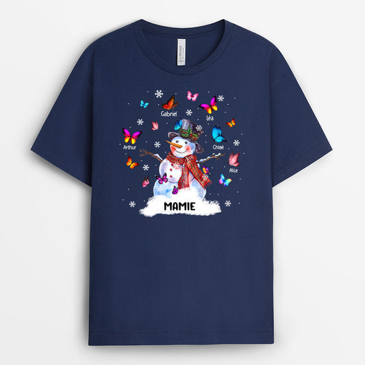0058A010AFR1 cadeau Personalisable T shirt papillons mamie Noel