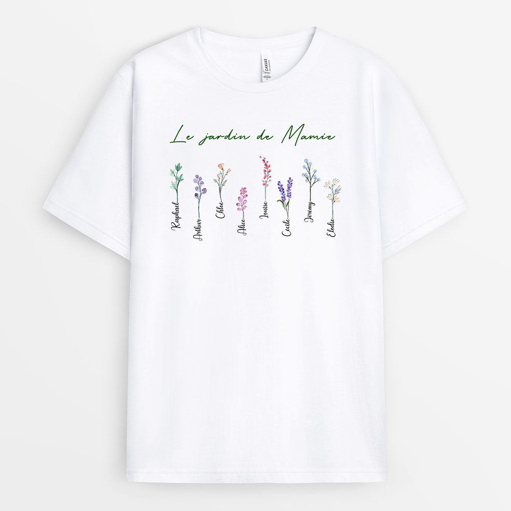 Le jardin de Mamie - Cadeau Personnalisé | T-shirt pour Maman/Mamie