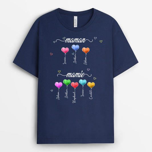 0066A040AFR1 cadeau Personalisable T shirt coeur mamie maman