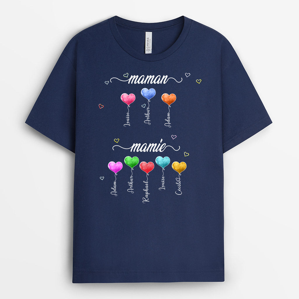 L'amour De Maman Mamie - Cadeau Personnalisé | T-shirt pour Maman/Mamie