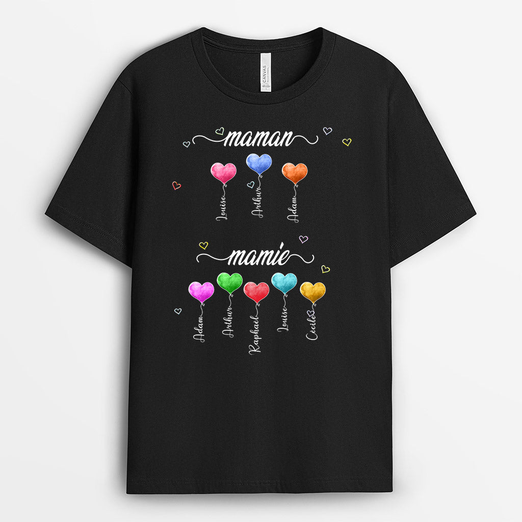 L'amour De Maman Mamie Cadeau Personnalisé T-shirt pour Maman