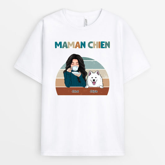0067A117CFR1 present personnalisable T shirt chien maman