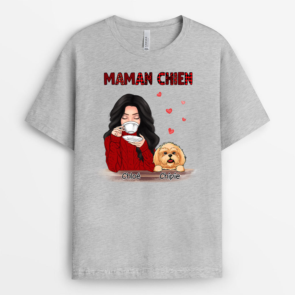 Maman chien - Cadeau Personnalisé | T-shirt pour Amoureux des chiens
