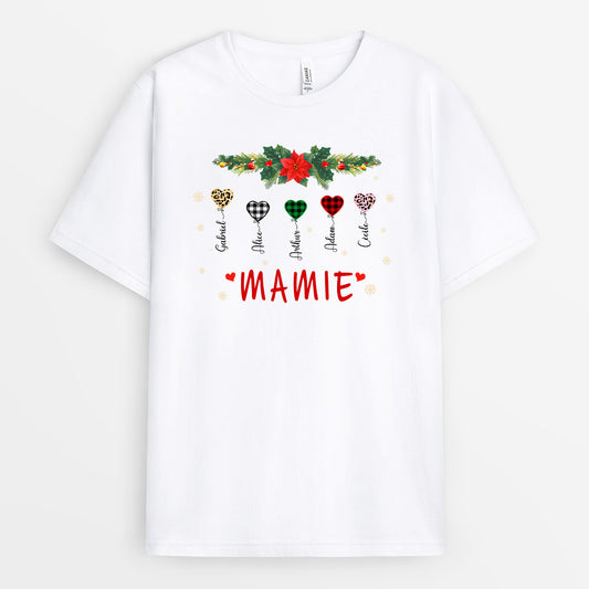 0078A040AFR1 cadeau Personnalise T shirt coeur mamie Noel
