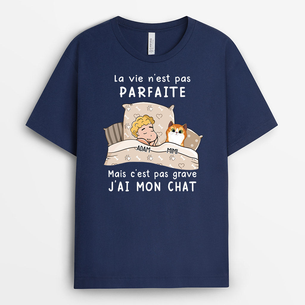 0090A010CFR2 Cadeau Personnalise T shirt Chat Amoureux des Chats