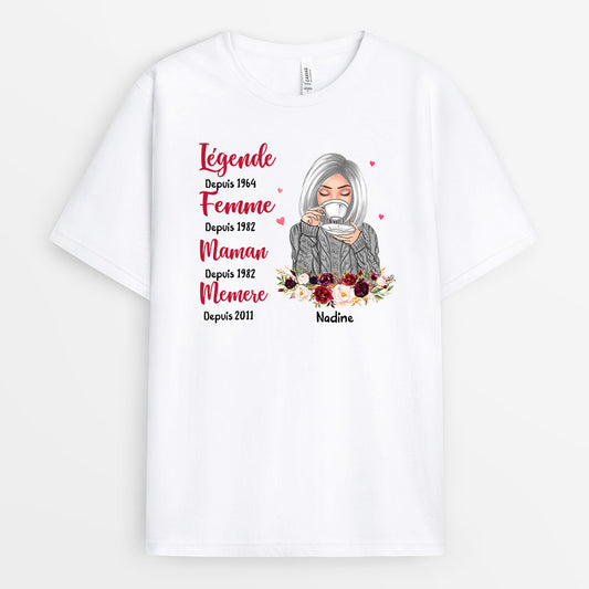 0096A040AFR1 present Personalisable T shirt maman mamie texte