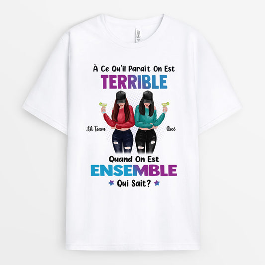 0125AFR1 Cadeau Personnalise T shirt Soeurs Meilleures Amies