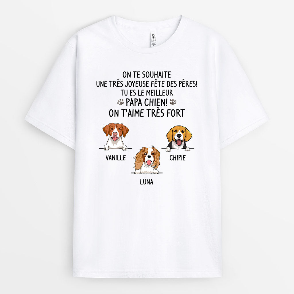 Cadeau fête des pères - Cadeau Personnalisé | T-shirt pour Amoureux des chiens
