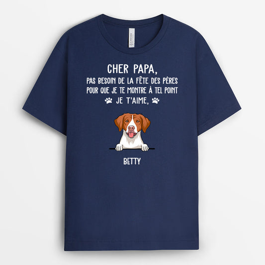 0127AFR2 present Personnalise T shirt chiens papa papi