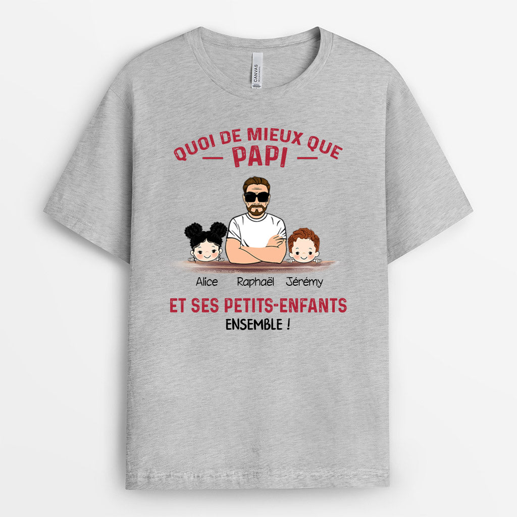 Un Papy et Ses Petits-Enfants - Cadeau Personnalisé | T-shirt pour Papa/Papi