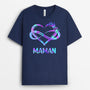 0131AFR1 present Personnalise T shirt coeur mamie maman texte