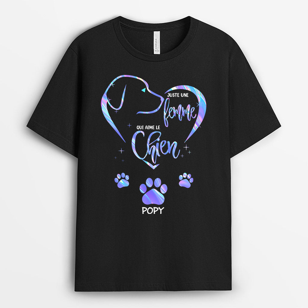 0136AFR1 present Personnalise T shirt chiens filles texte