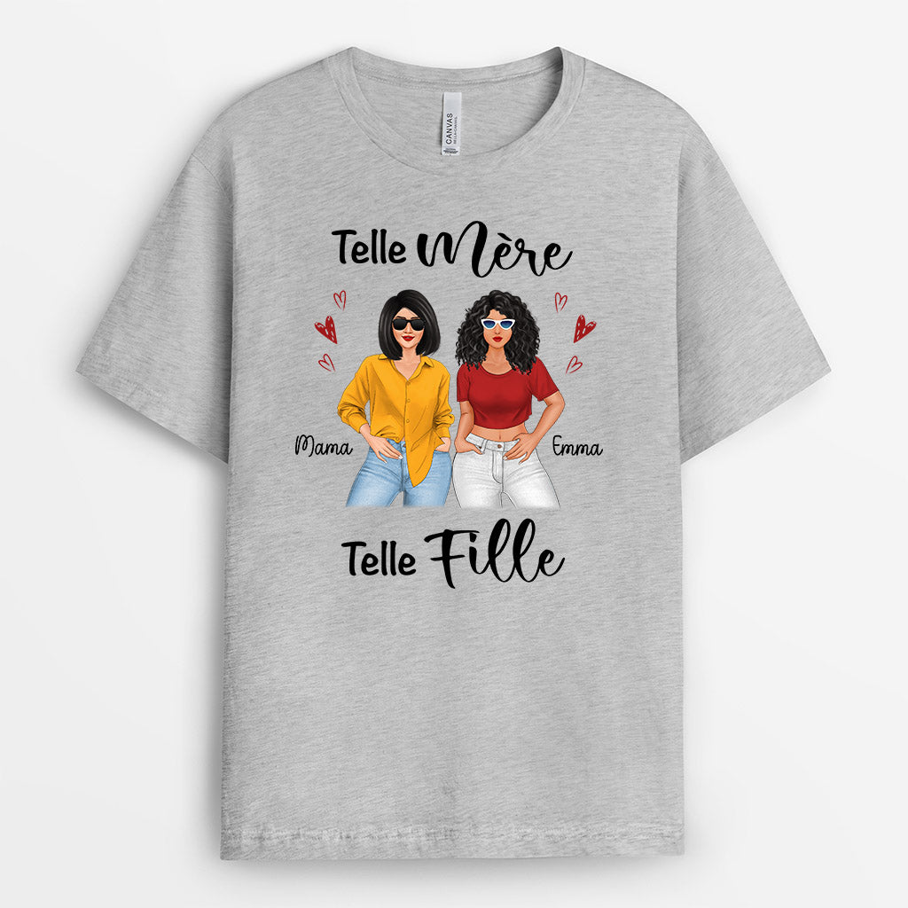 0139AFR2 present Personnalise T shirt femmes mere fille