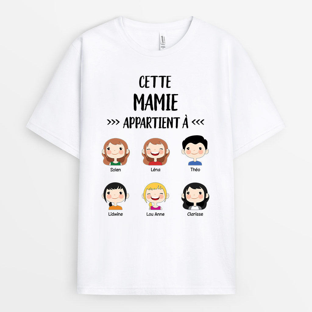 Cette Mamie Appartient À - Cadeau Personnalisé | T-shirt pour Maman/Mamie